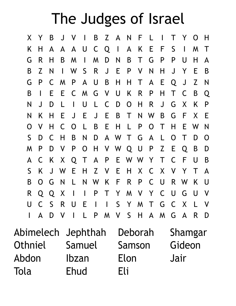 The Judges of Israel Word Search