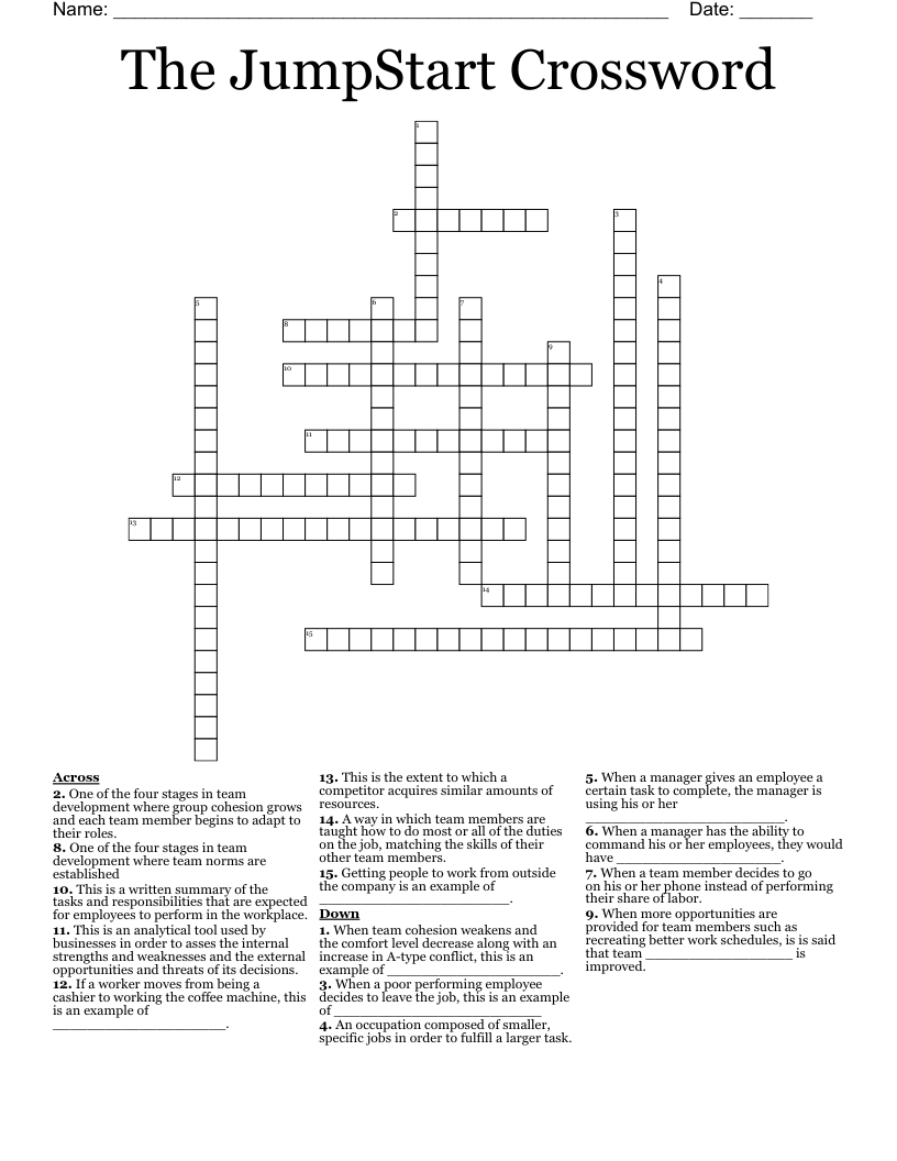 The JumpStart Crossword