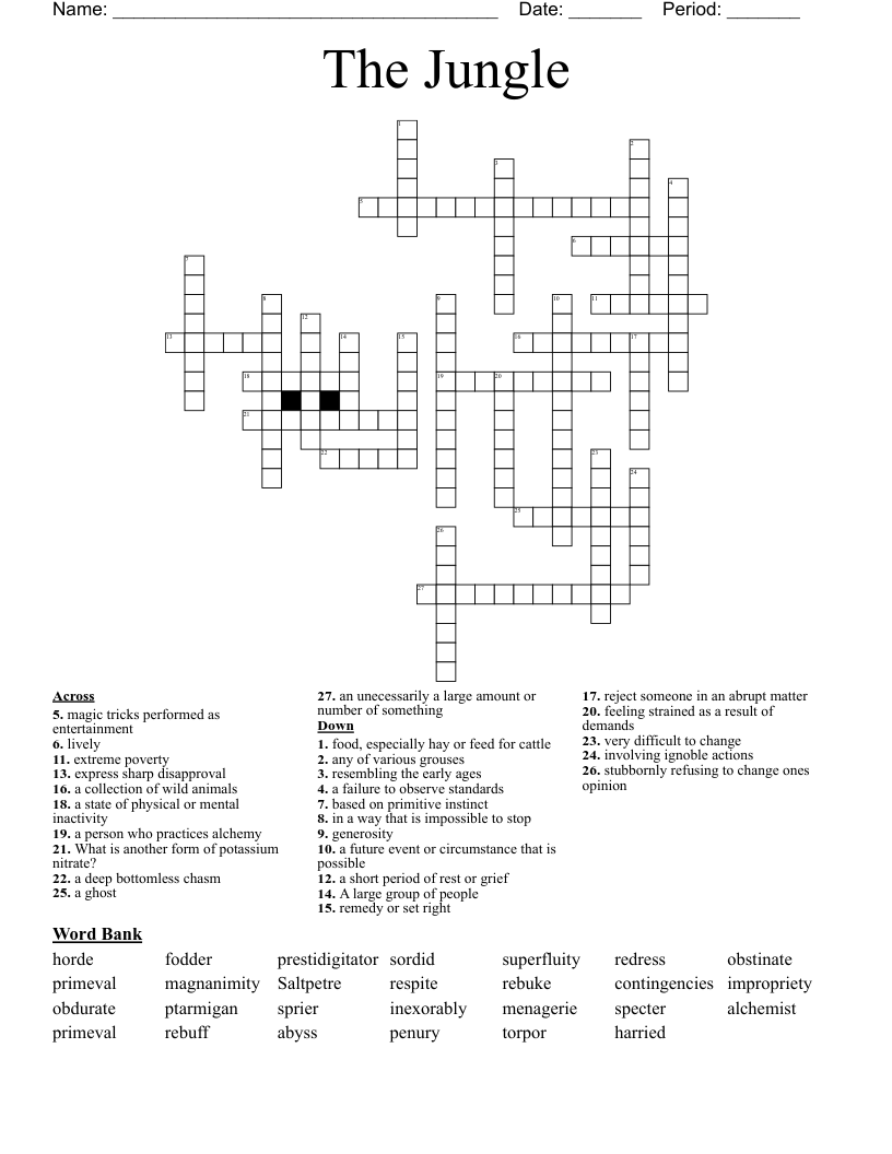The Jungle Crossword