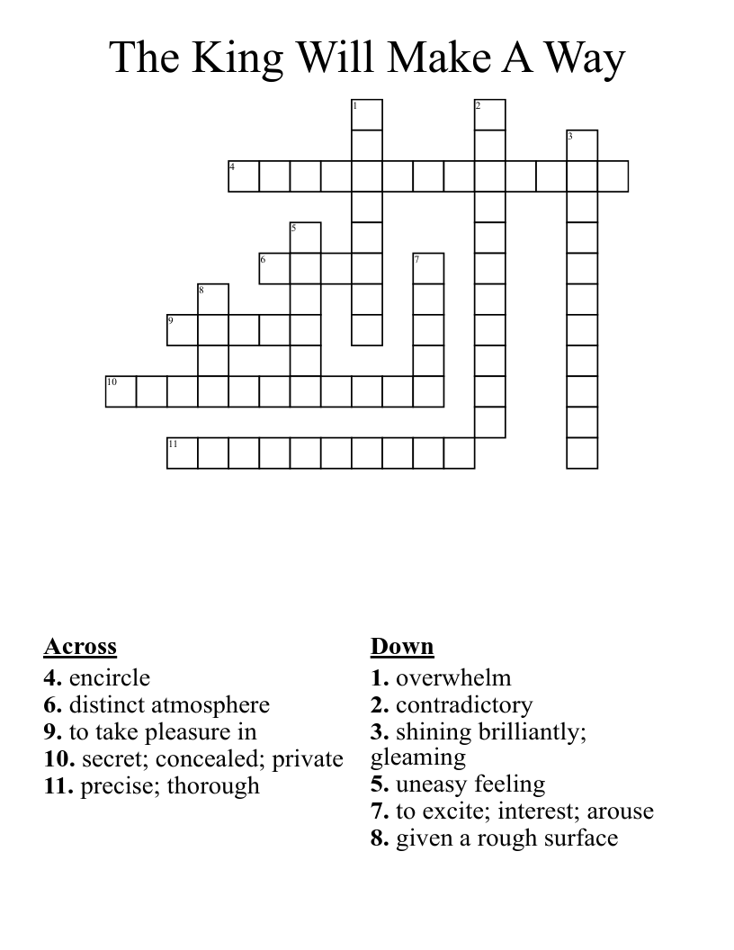 The King Will Make A Way Crossword