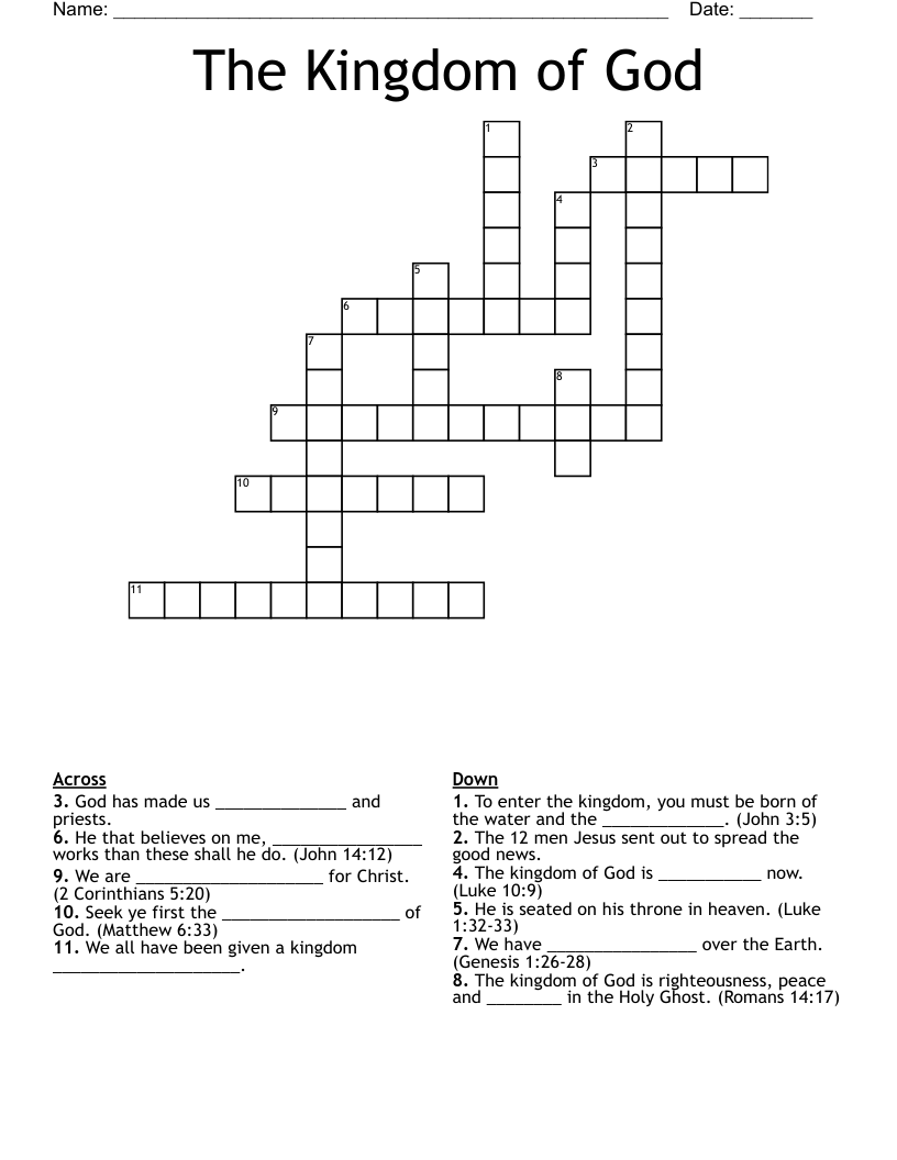The Kingdom of God Crossword