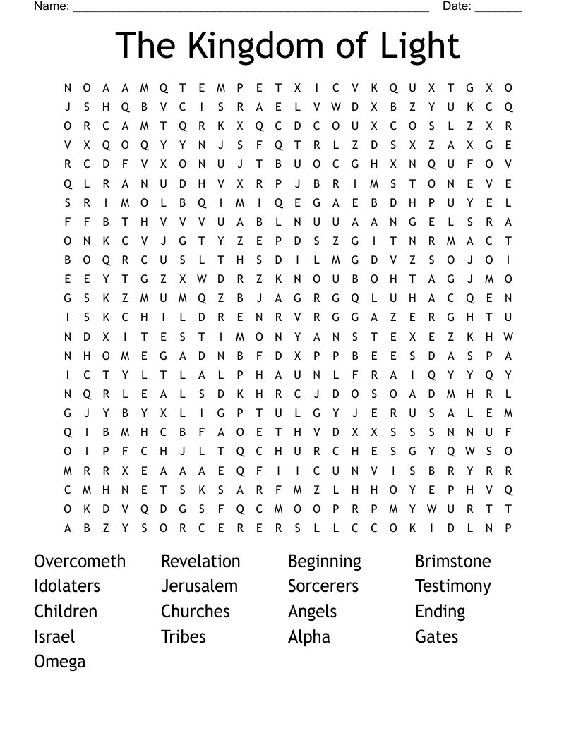 The Kingdom of Light Word Search