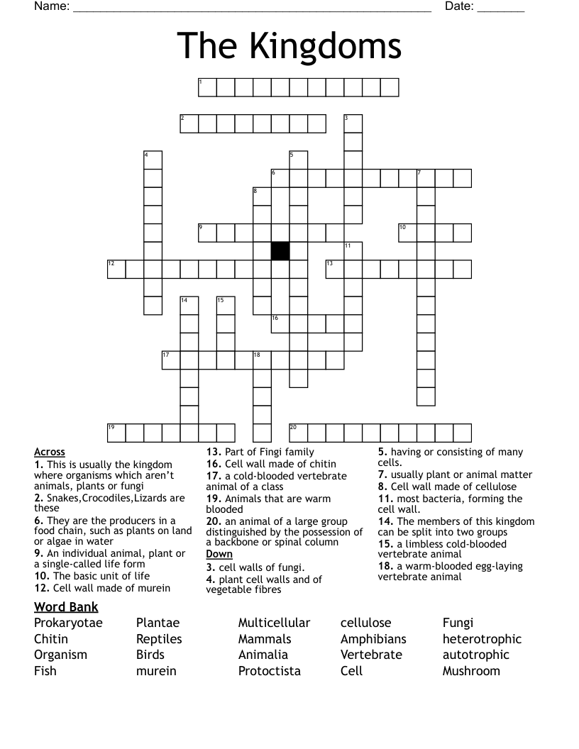 The Kingdoms Crossword