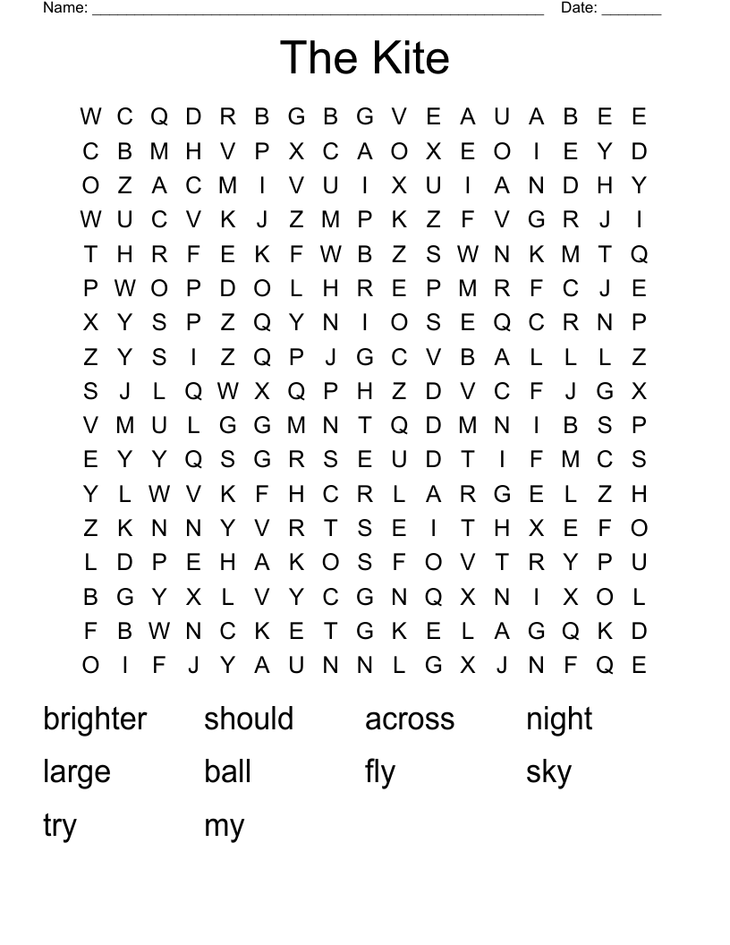 The Kite Word Search
