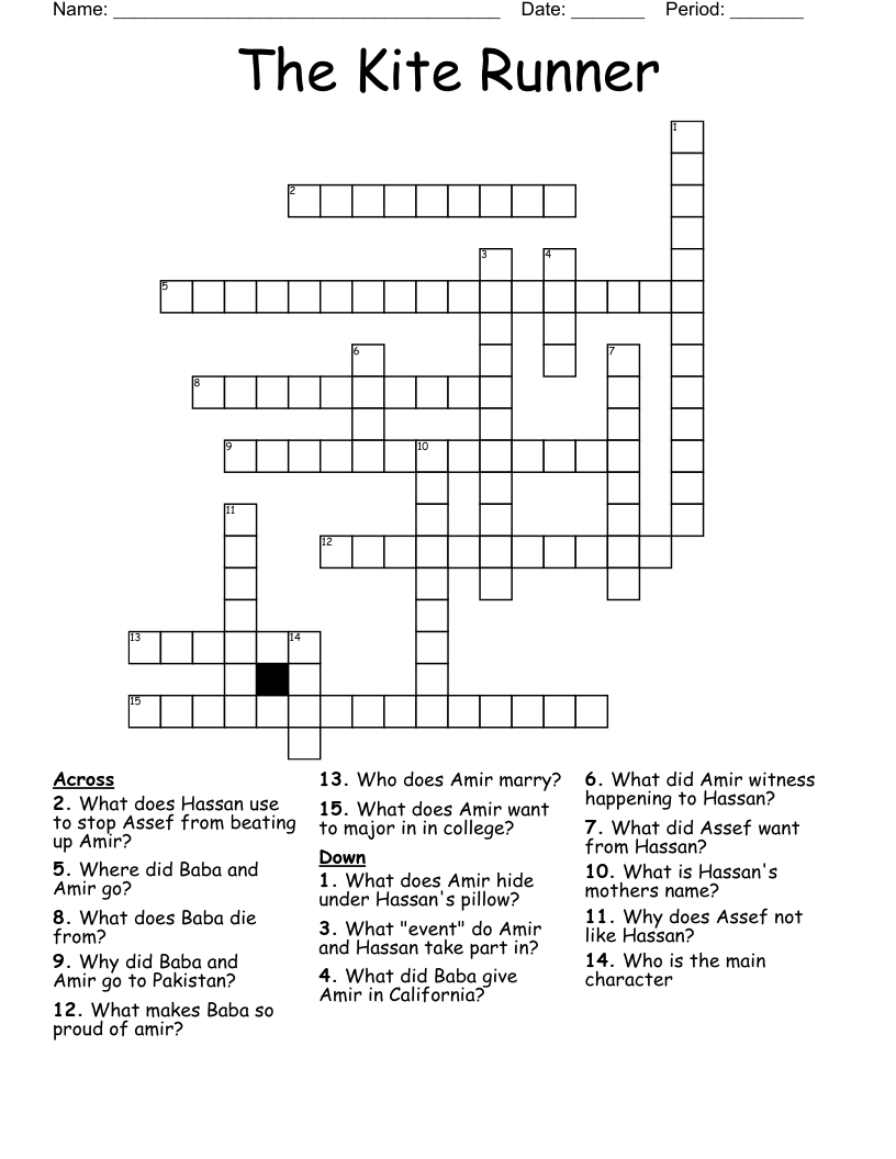 The Kite Runner Crossword