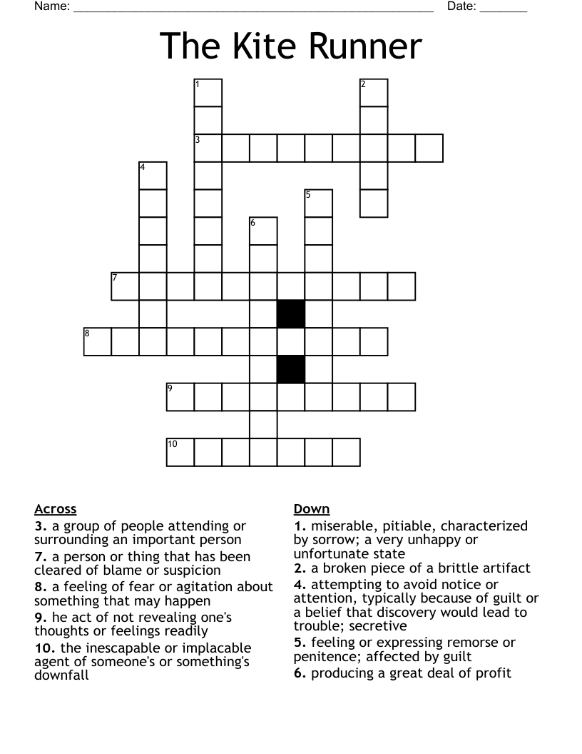 The Kite Runner Crossword