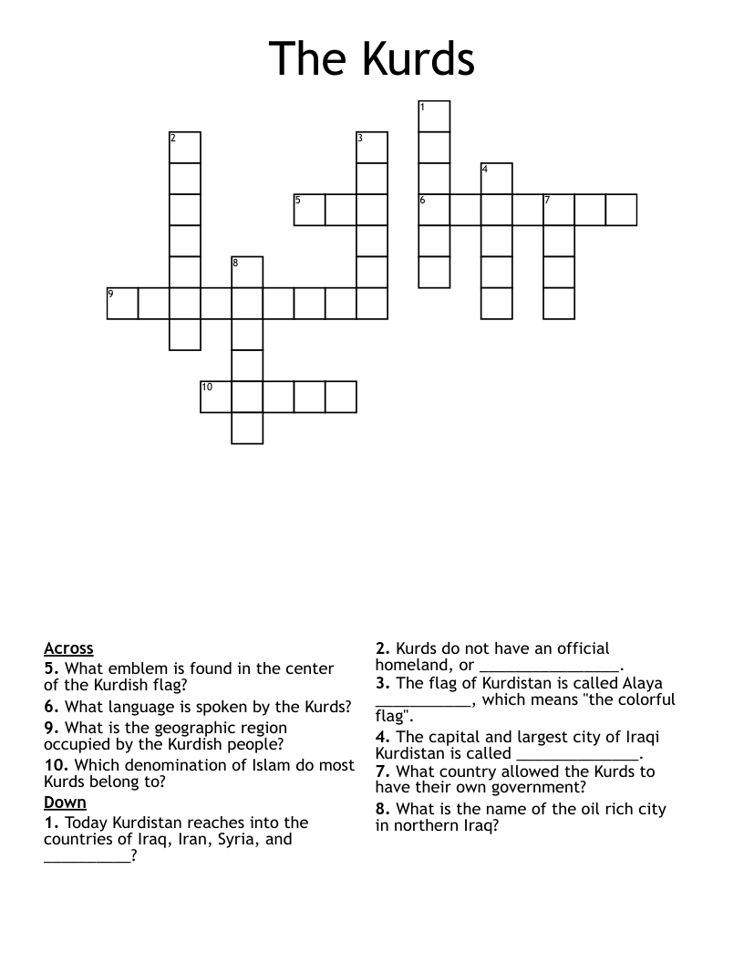 The Kurds Crossword