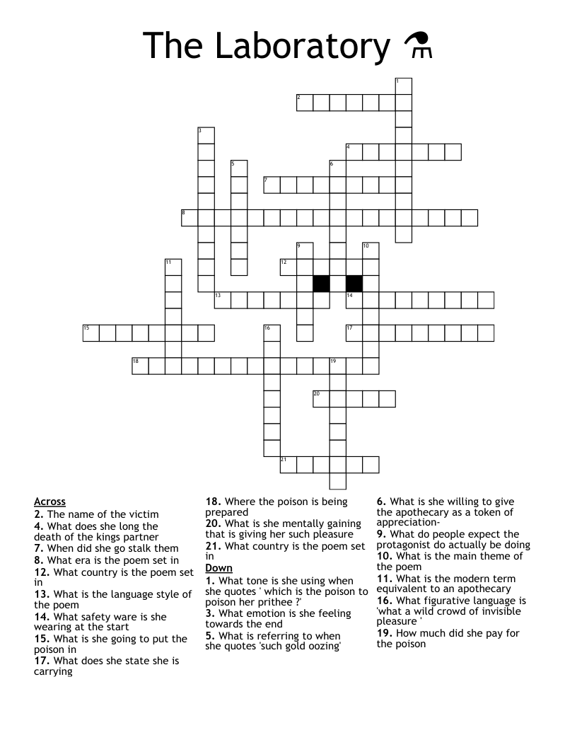 The Laboratory ⚗ Crossword