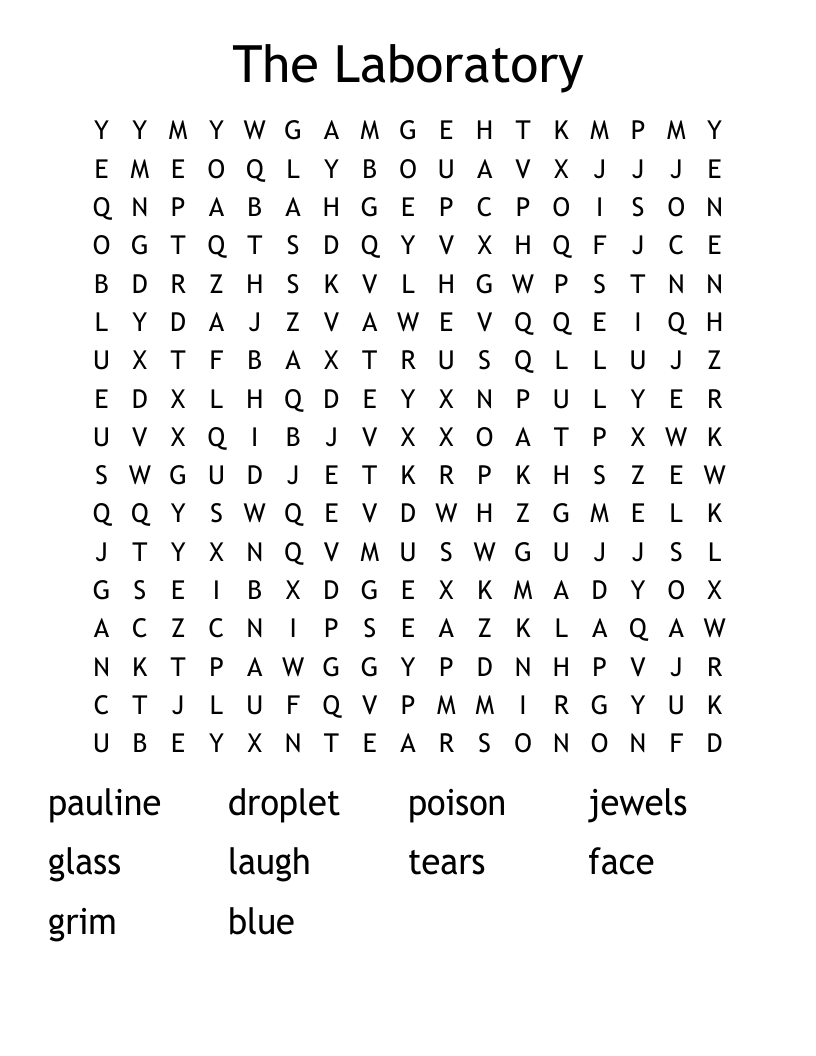 The Laboratory  Word Search