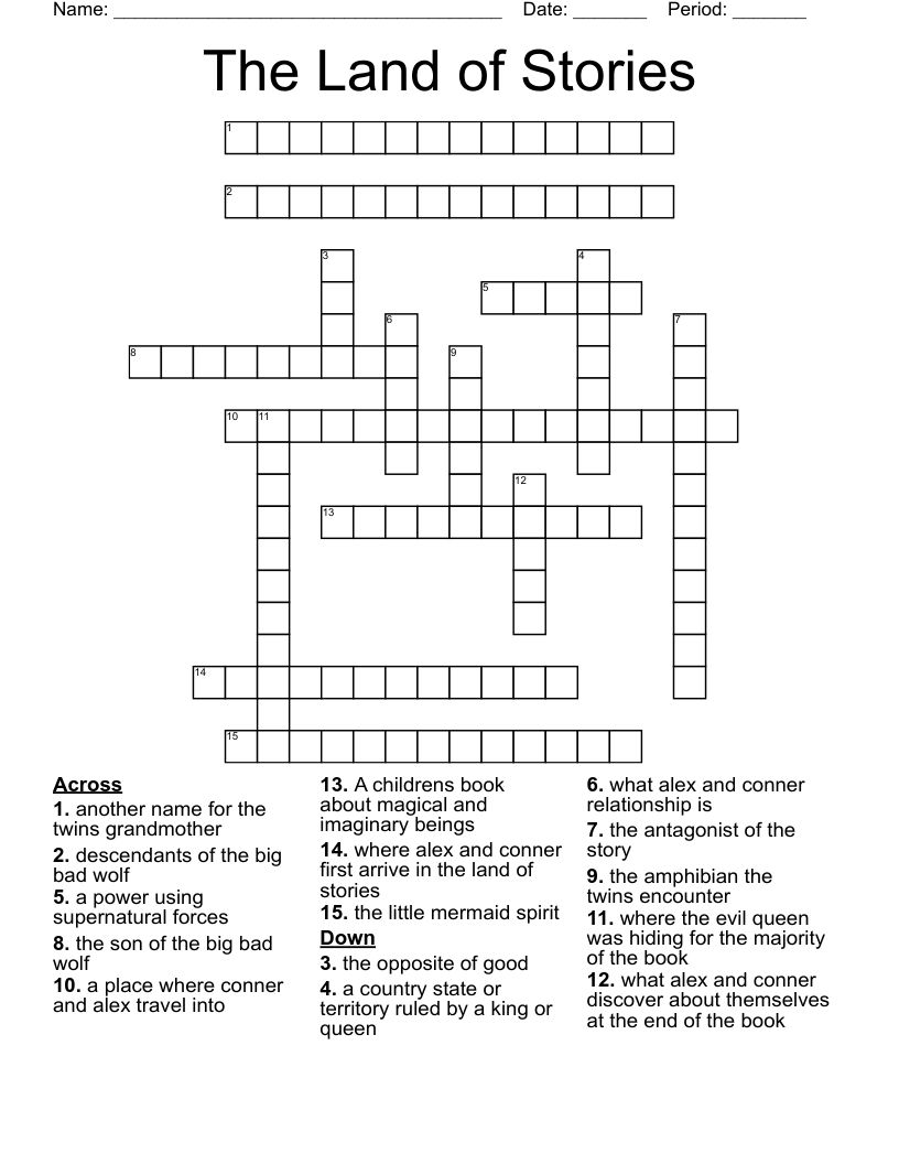 The Land of Stories Crossword