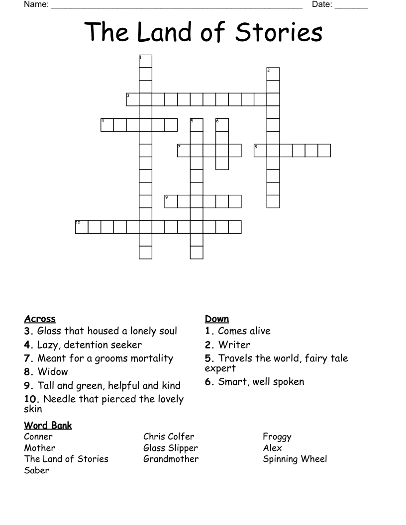 The Land of Stories Crossword
