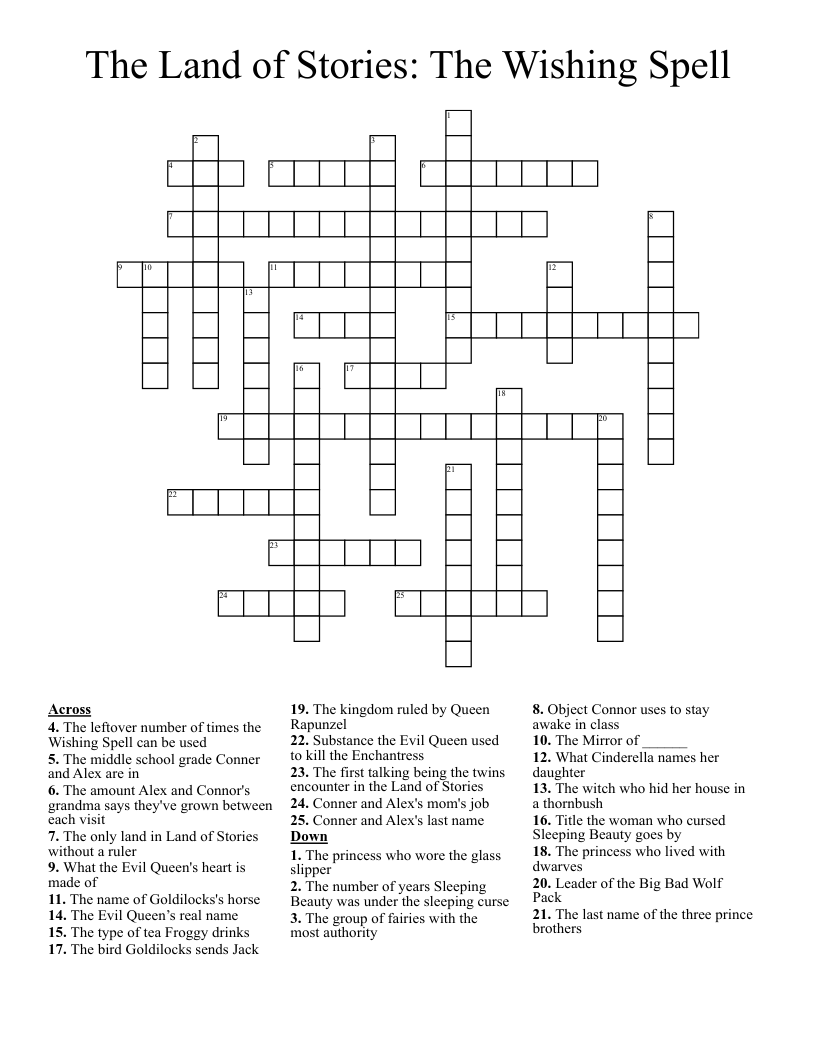 The Land of Stories: The Wishing Spell Crossword