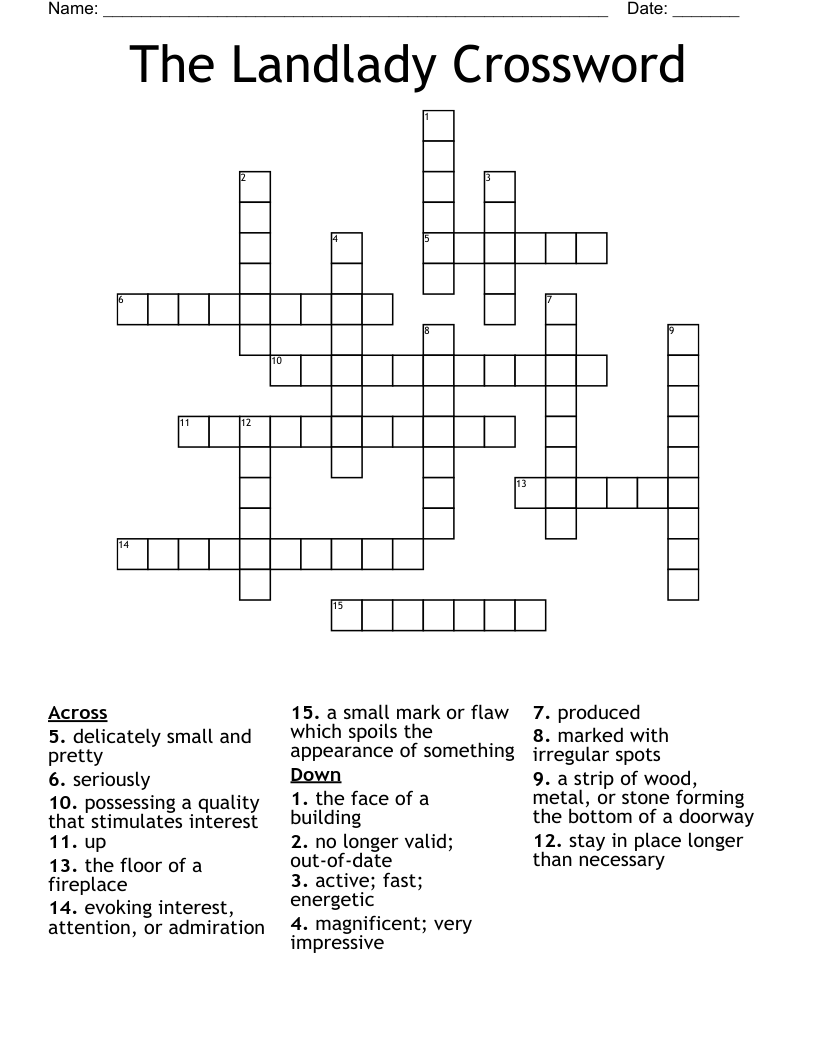 The Landlady Crossword