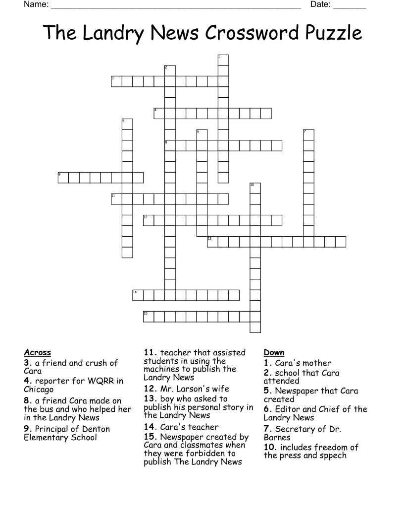 The Landry News Crossword Puzzle