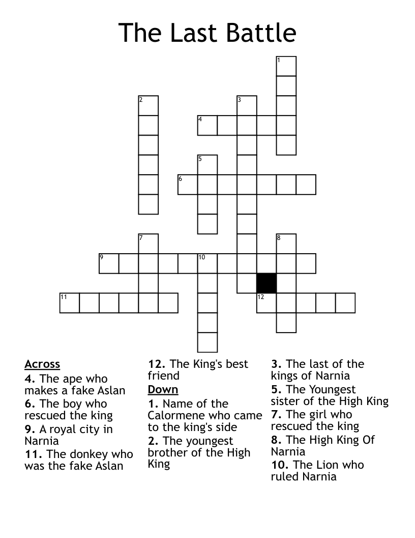 The Last Battle Crossword