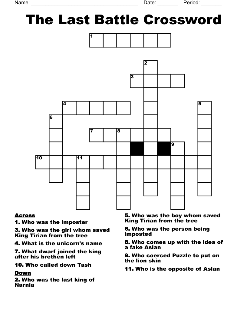 The Last Battle Crossword