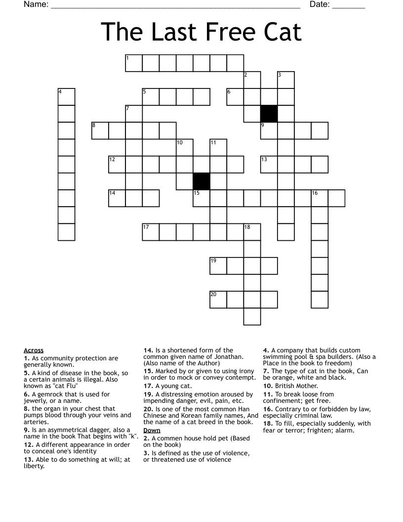 The Last Free Cat Crossword
