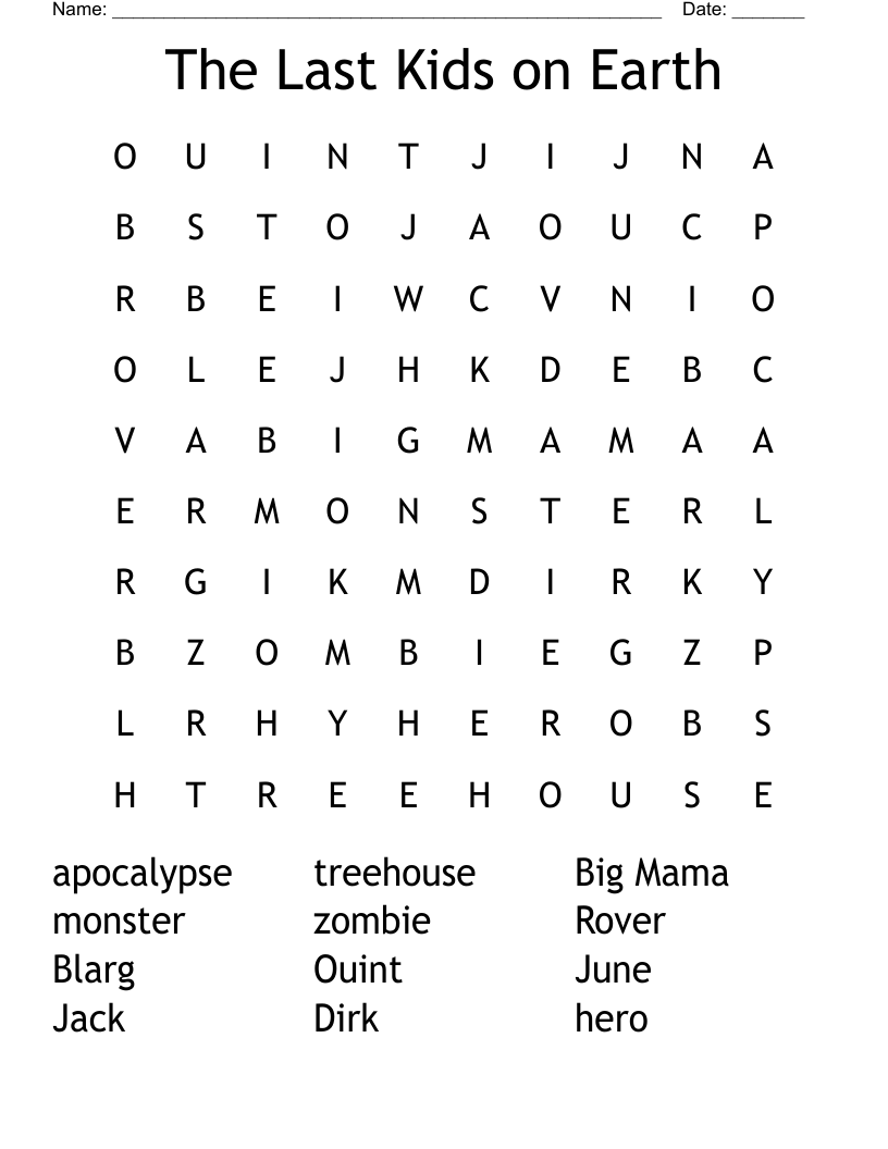 The Last Kids on Earth Word Search
