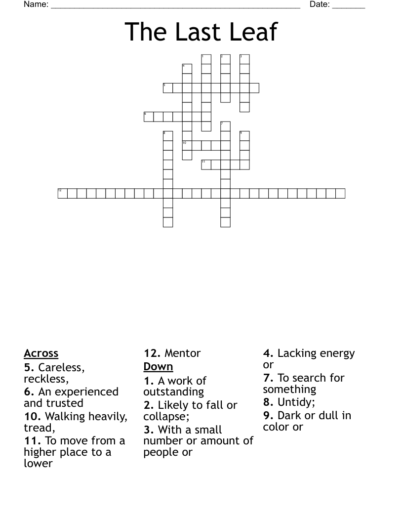 The Last Leaf Crossword