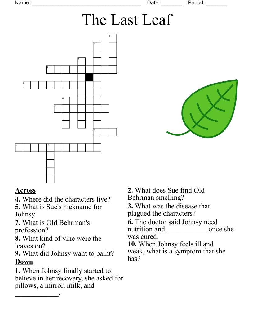 The Last Leaf Crossword
