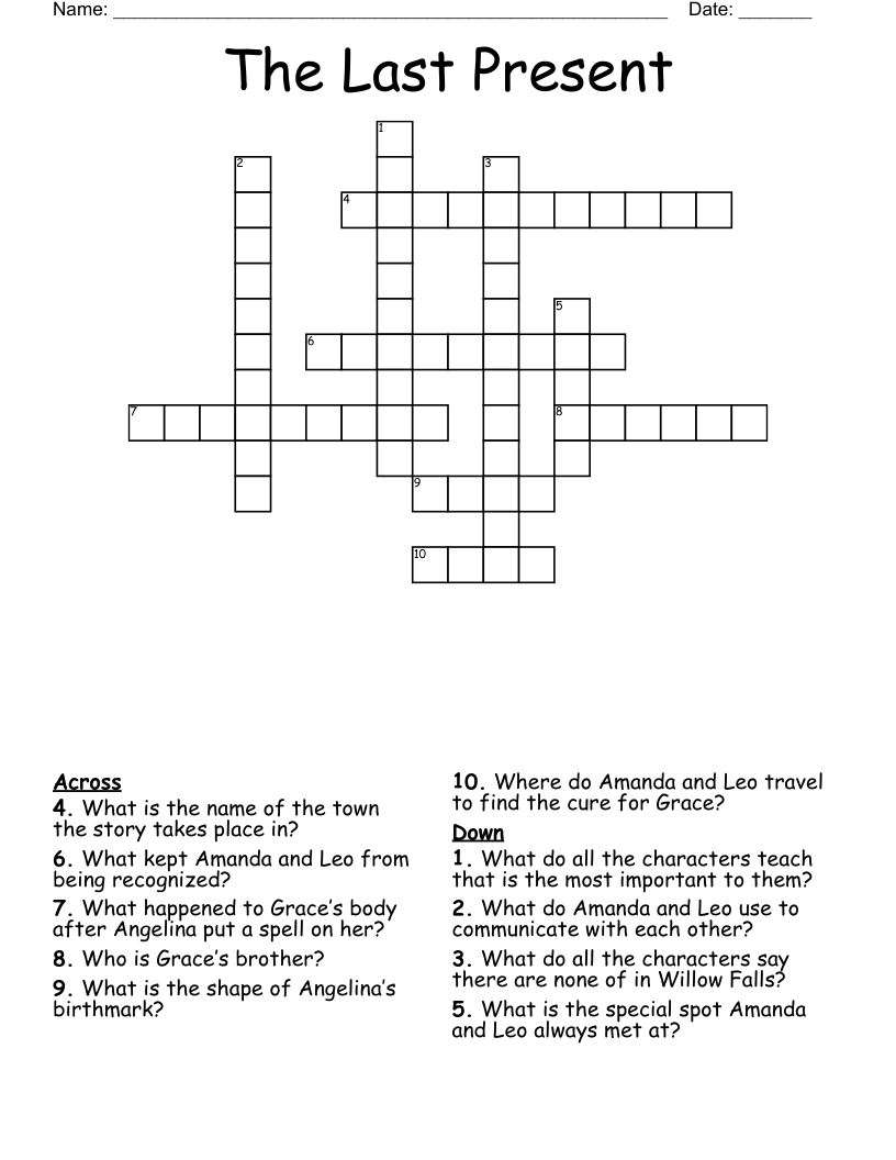The Last Present  Crossword