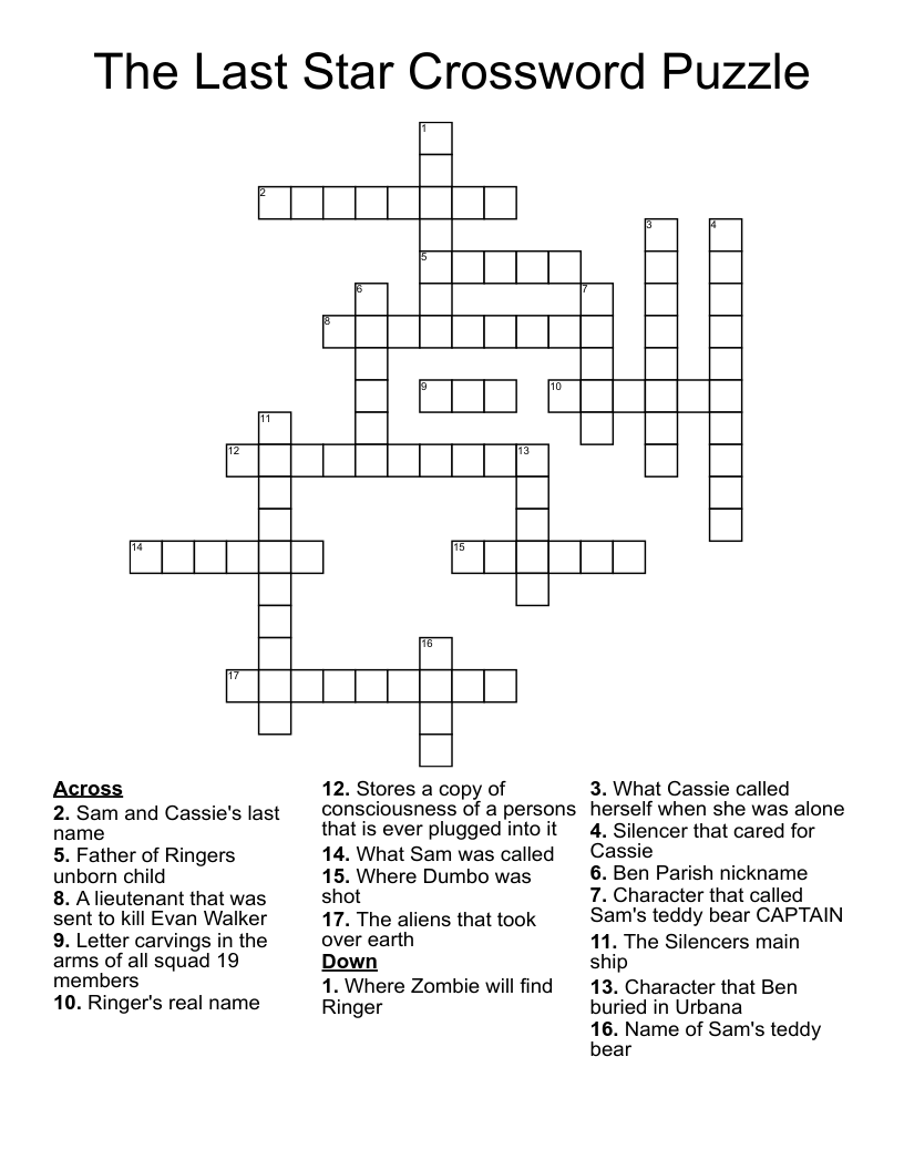 The Last Star Crossword Puzzle