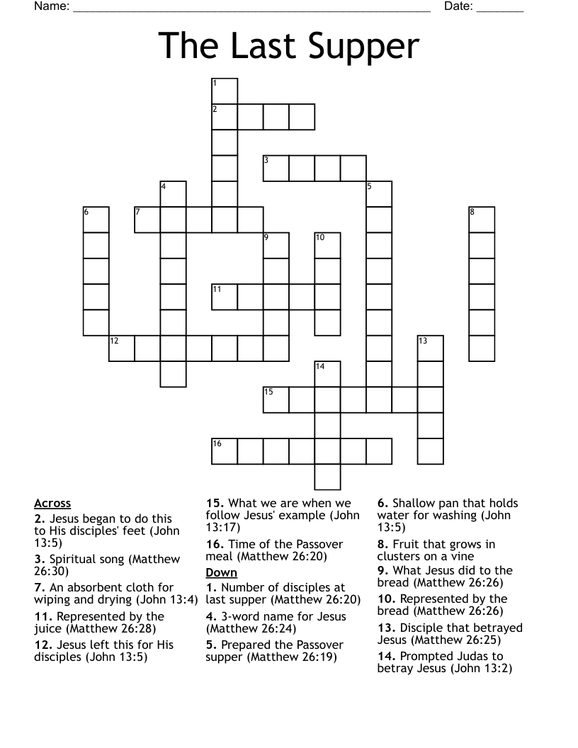 The Last Supper Crossword