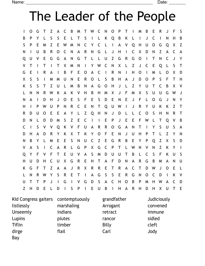 The Leader of the People  Word Search