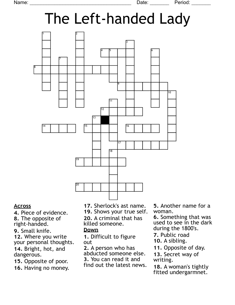 The Left-handed Lady  Crossword