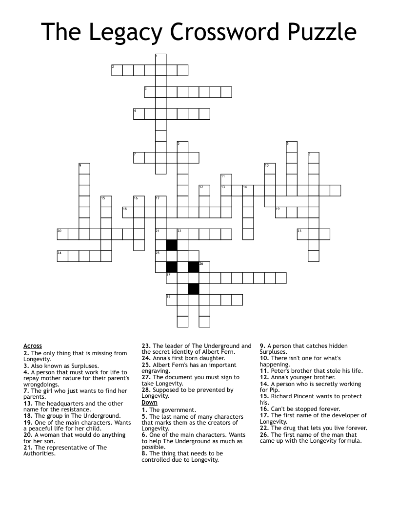 The Legacy Crossword Puzzle