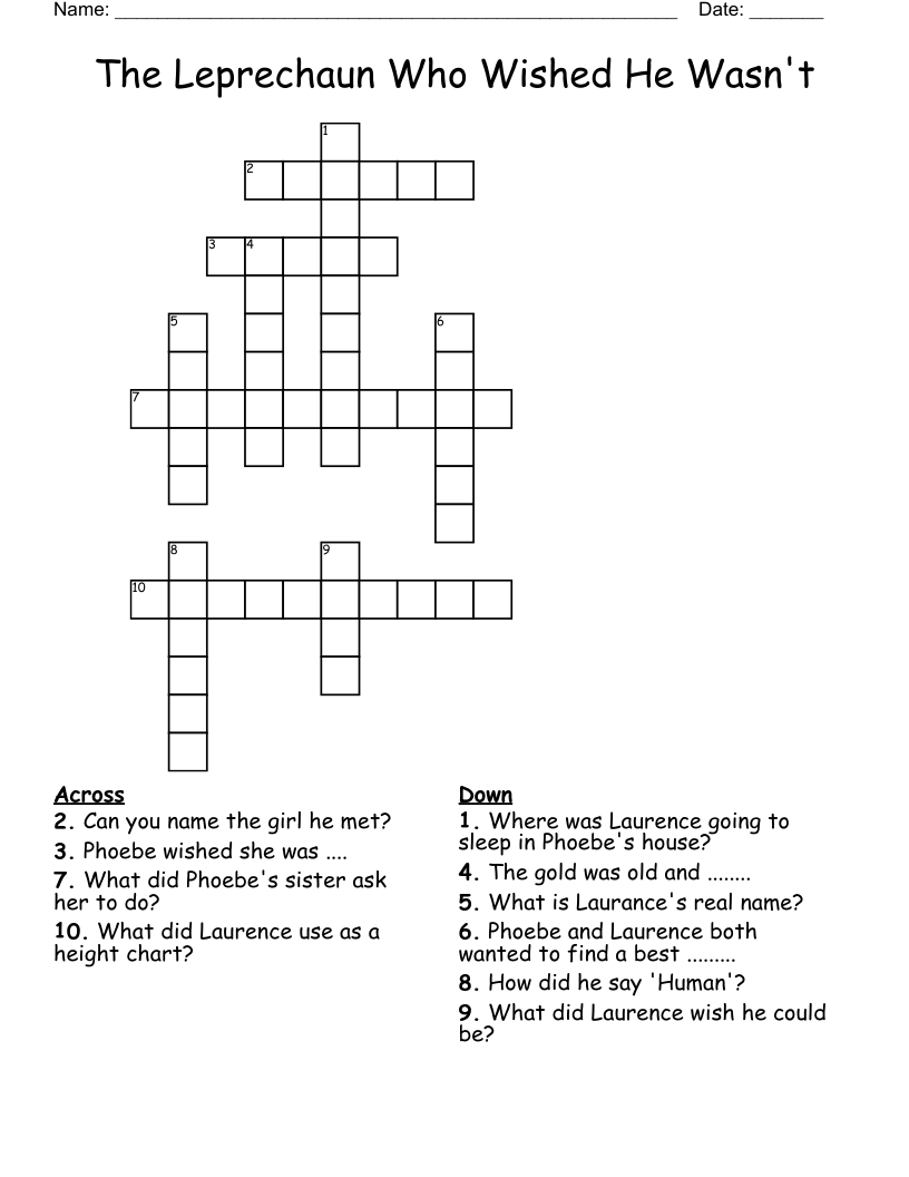 The Leprechaun Who Wished He Wasn't Crossword