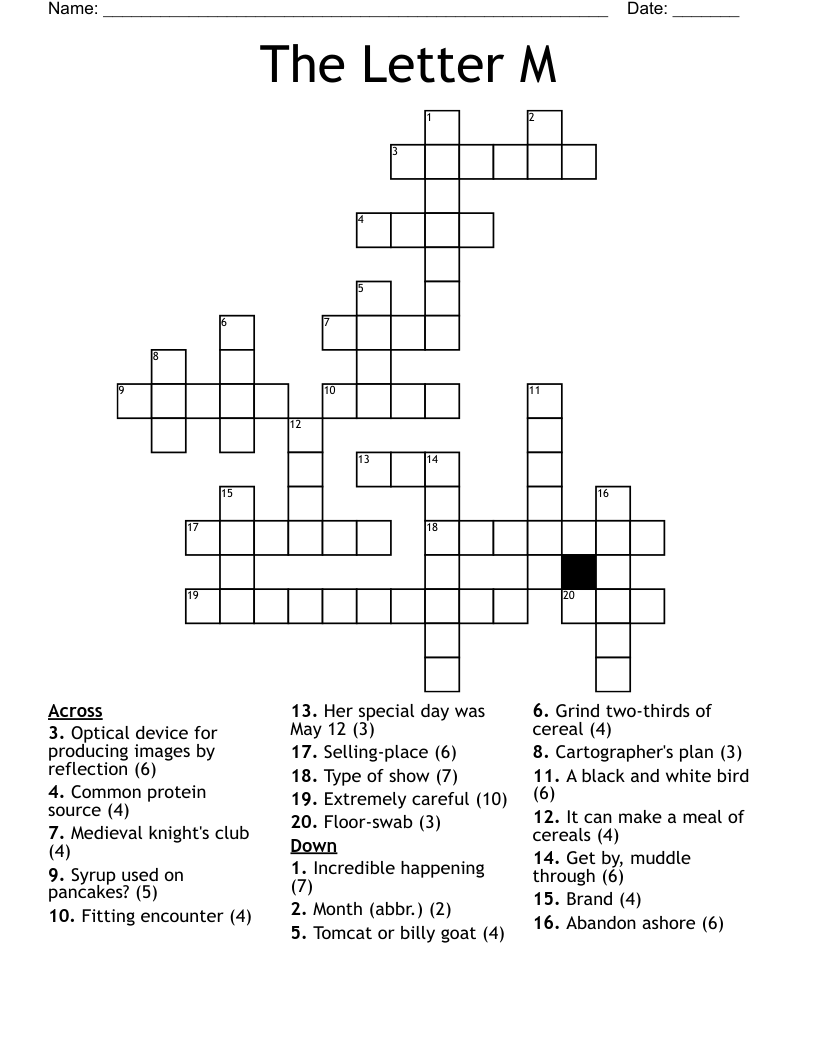 The Letter M Crossword