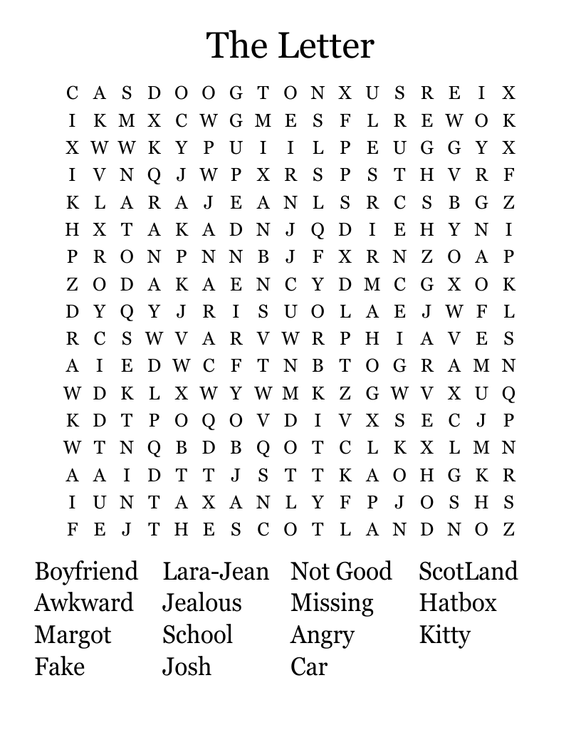 The Letter  Word Search