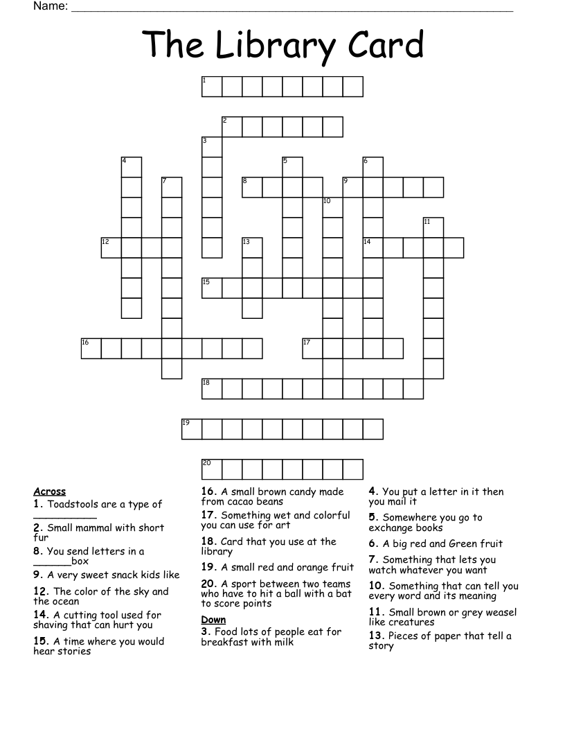 The Library Card Crossword