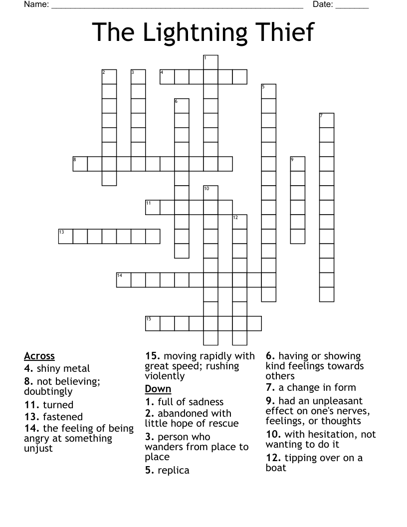 The Lightning Thief Crossword