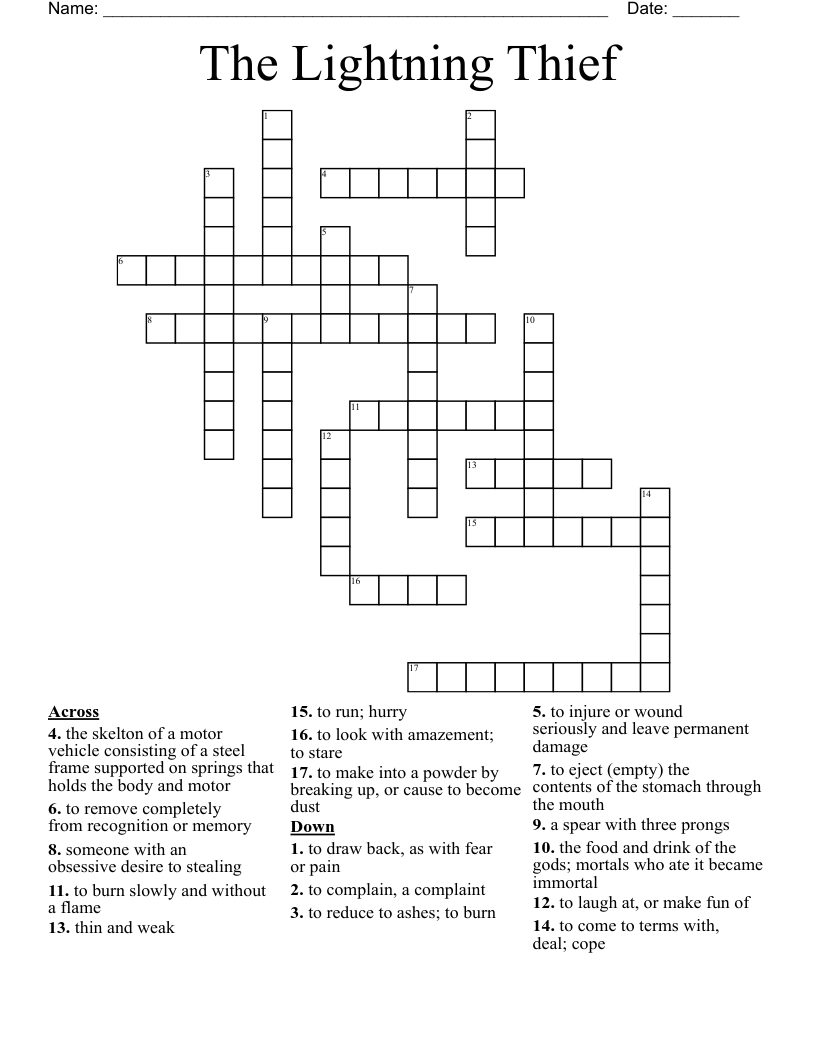 The Lightning Thief Crossword