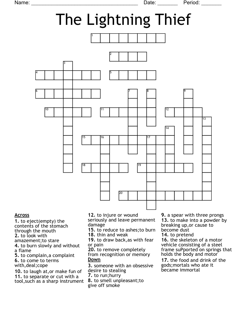 The Lightning Thief Crossword