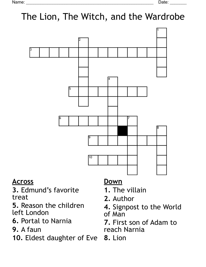 The Lion, The Witch, and the Wardrobe Crossword