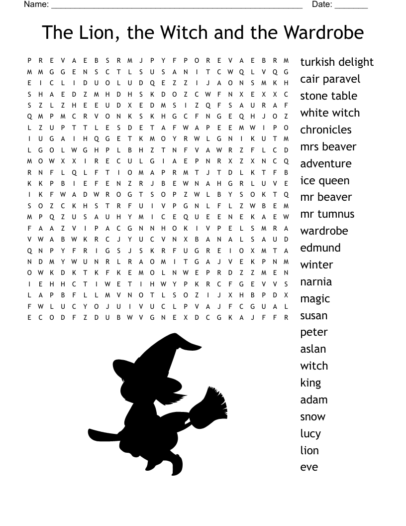 The Lion, the Witch and the Wardrobe Word Search
