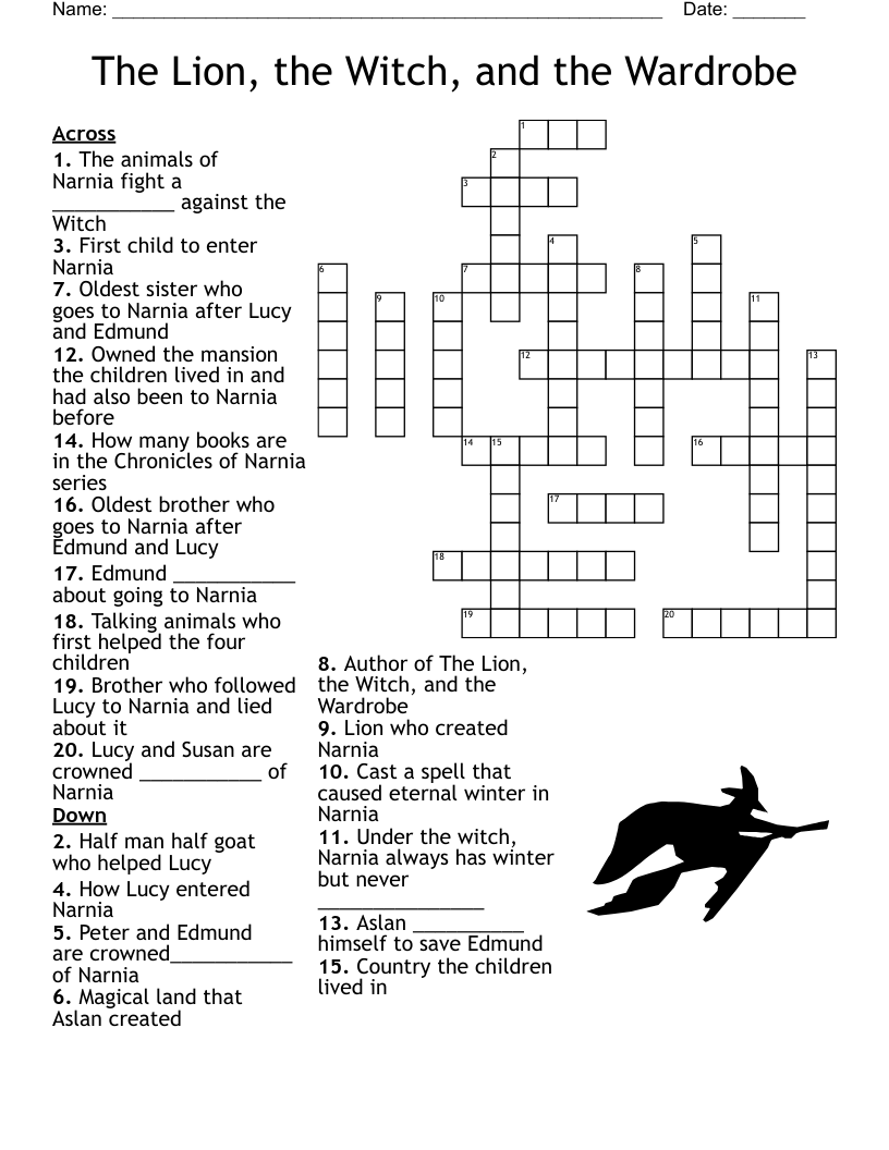 The Lion, the Witch, and the Wardrobe Crossword