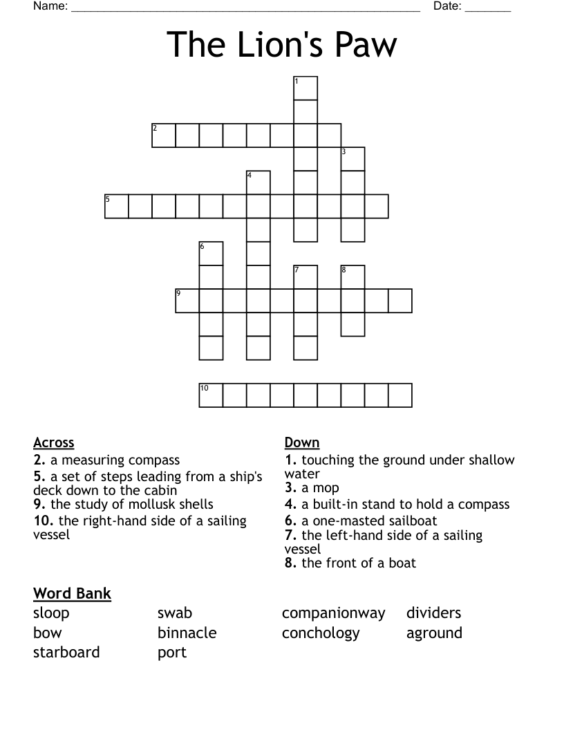 The Lion's Paw Crossword