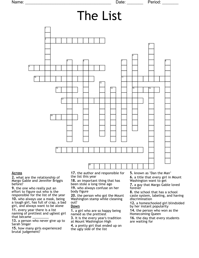 The List Crossword