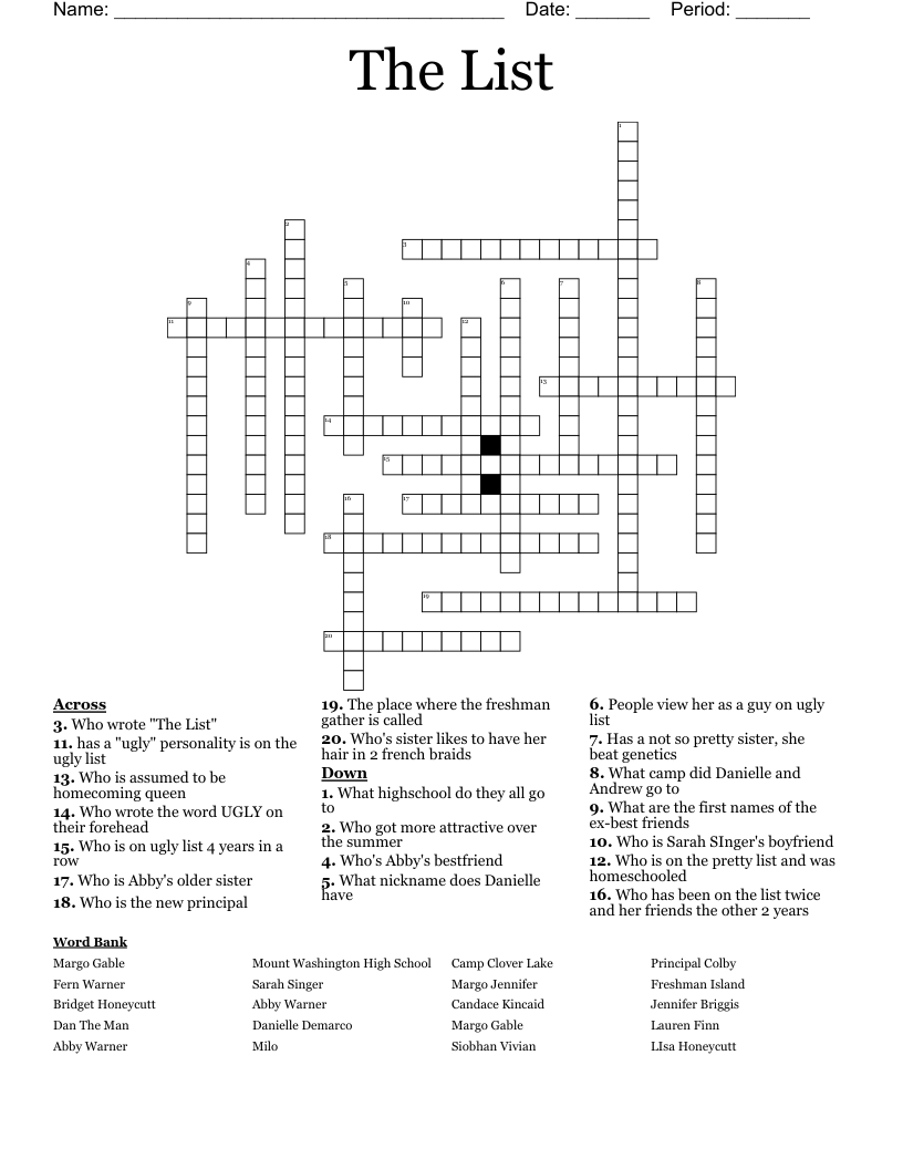 The List Crossword