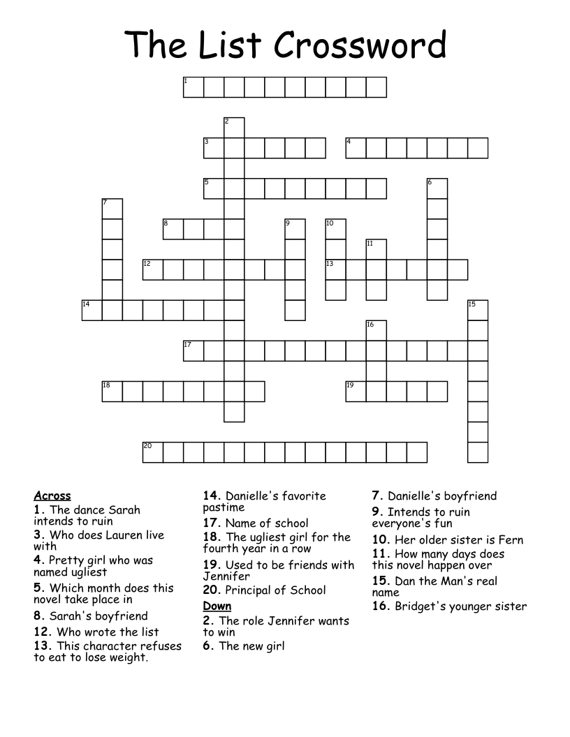 The List Crossword