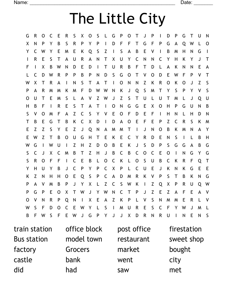The Little City Word Search