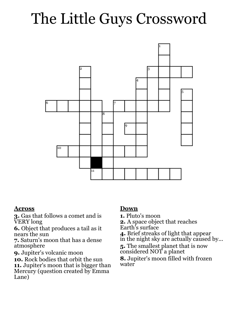 The Little Guys Crossword