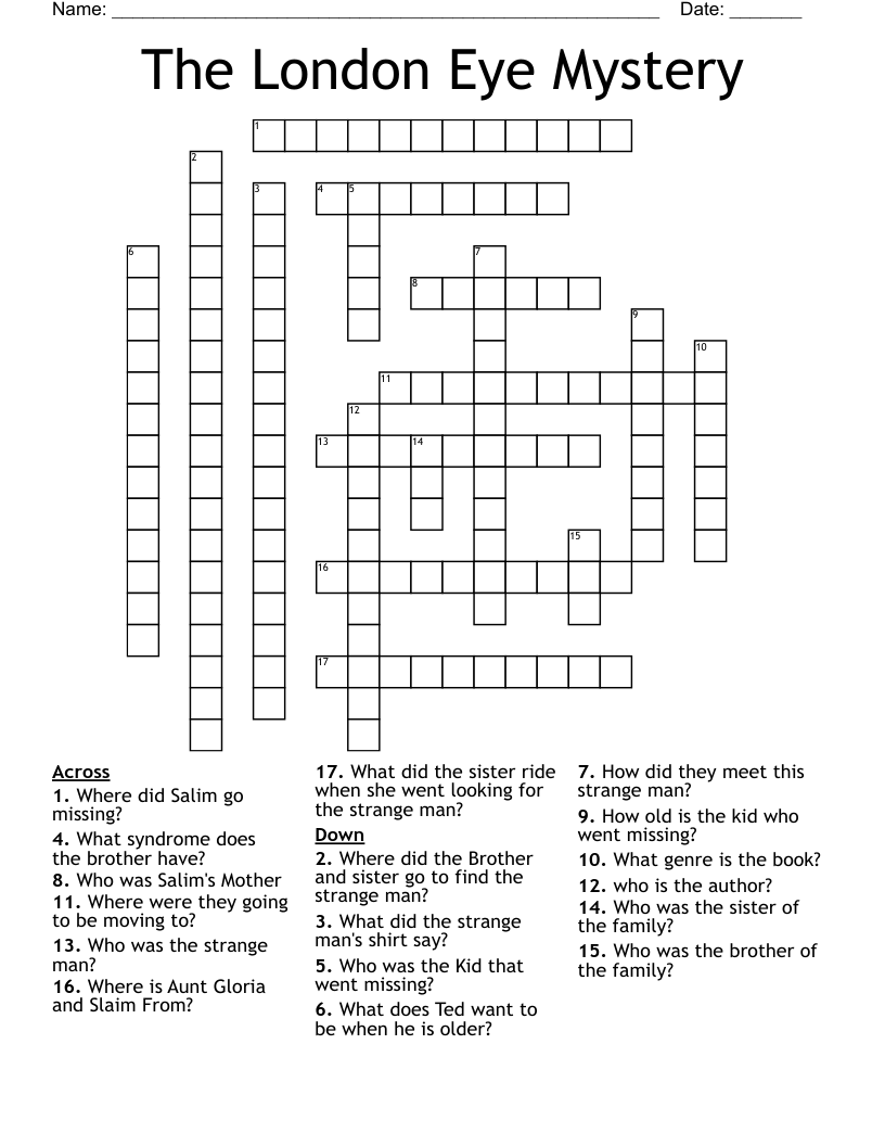 The London Eye Mystery Crossword