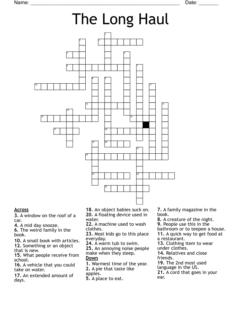 The Long Haul Crossword