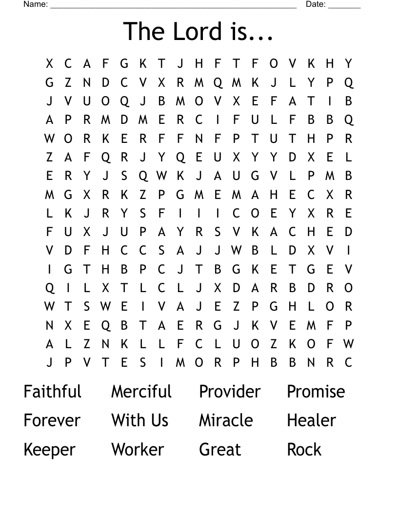The Lord is... Word Search
