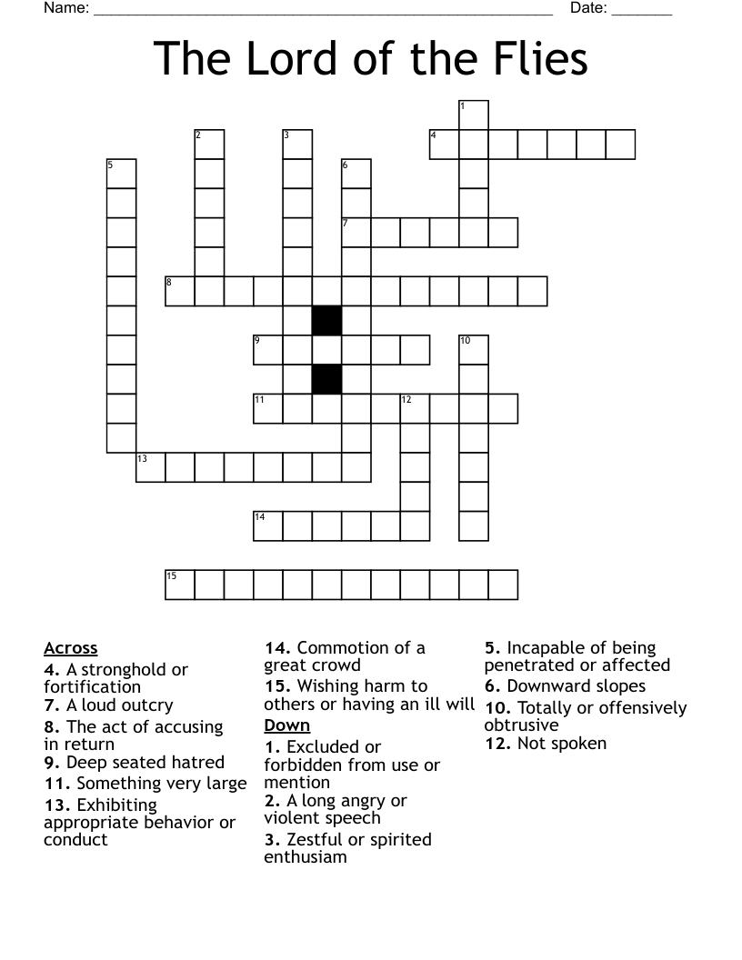The Lord of the Flies Crossword